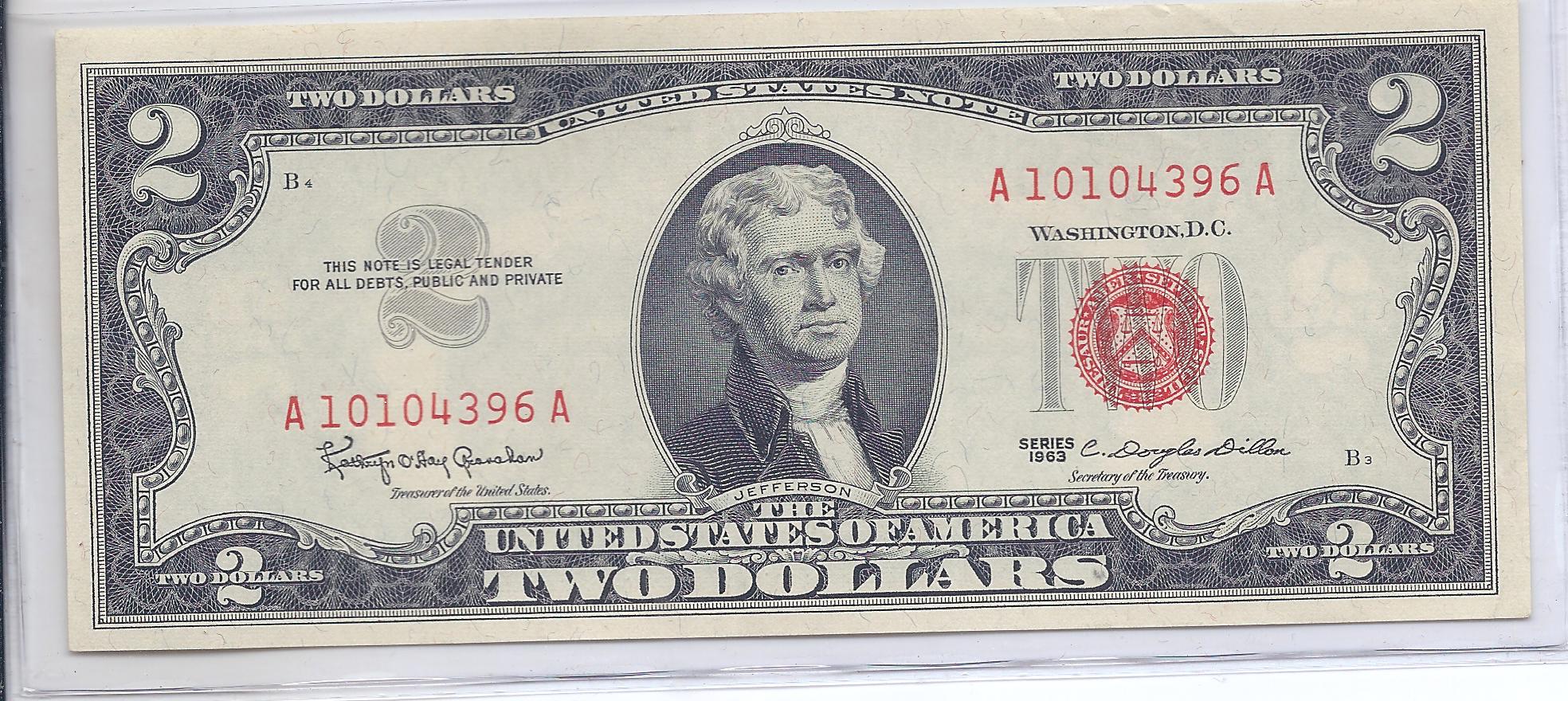 1963 Red Seal $2.00 in CU - Click Image to Close